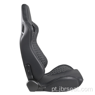 Assentos de carro esportivos de carbono em couro de PVC preto ajustável